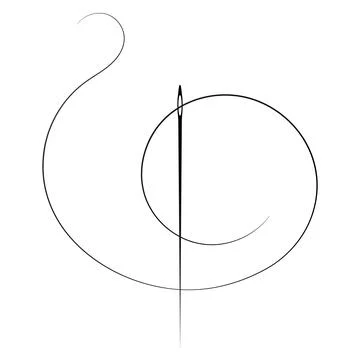 Sewing needle and fine thread Stock Illustration