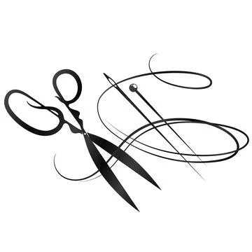 Sewing needle and thread set for sewing Stock Illustration