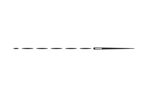 Sewing Needle And Thread Stitch Line Vector Stock Illustration