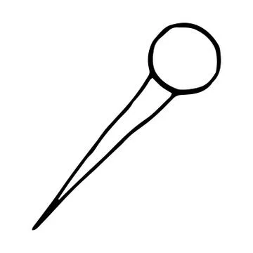 Sewing Needle with Doodle Style Stock Illustration