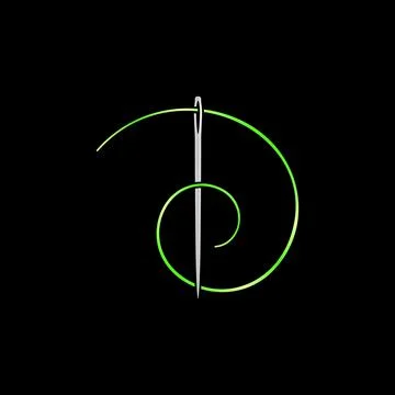 Sewing Needle with Green Thread vector modern icon. Handicraft colorful symbol イラスト素材