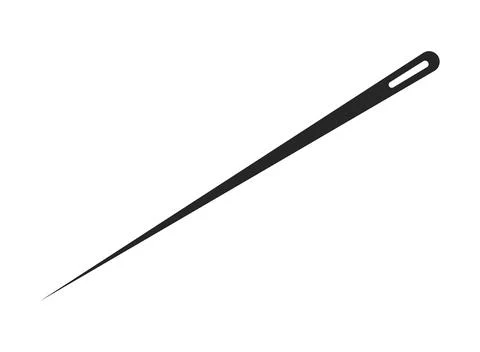 Sewing needle icon in flat style. Tailoring vector illustration on isolated.. Stock Illustration