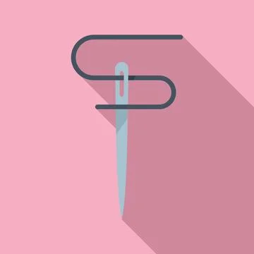 Sewing needle icon flat vector. Wool factory Illustrazione stock