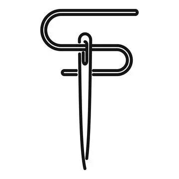 Sewing needle icon outline vector. Wool factory Illustrazione stock
