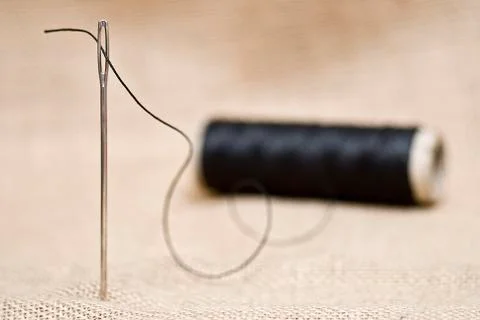 Sewing needle. Stock Photos