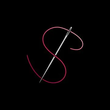 Sewing Needle with Red Thread vector colored icon or sign Stock Illustration