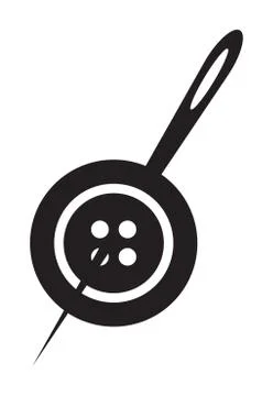Sewing Needle in sewing button logotype. Tailor logo template symbol Stock-Illustration