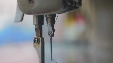 Sewing needle on a sewing machine Stock Footage 147552811