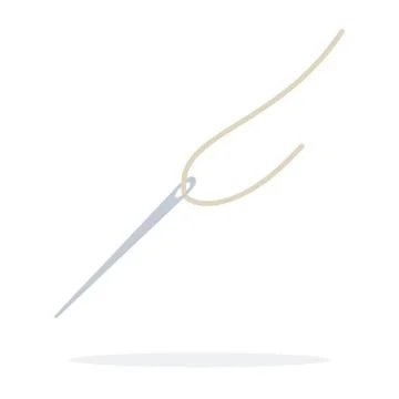 Sewing needle with thread flat isolated Stock Illustration