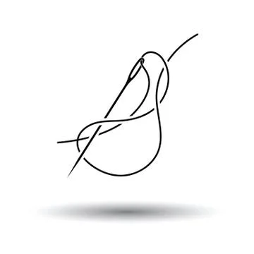 Sewing needle with thread icon 스톡 일러스트