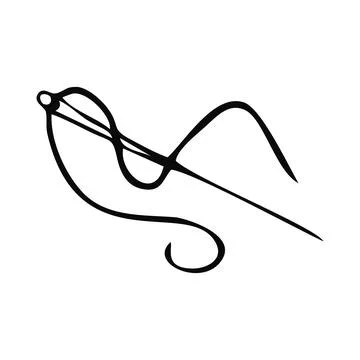 Sewing needle with thread Stock Illustration