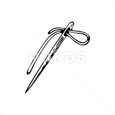 Needle threader line icon dressmaker and sew Vector Image