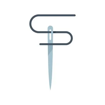 Sewing needle with thread passing through it icon illustration 스톡 일러스트