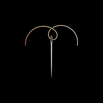 Sewing Needle with Yellow Thread vector modern icon or sign Illustrazione stock