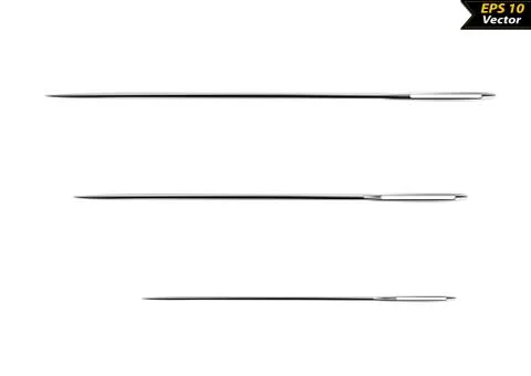 Sewing needles isolated on white background.Vector illustration. Stock Illustration