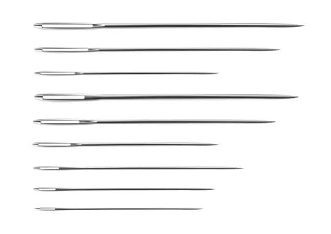 Sewing needles isolated on white background.Vector illustration. Stock Illustration