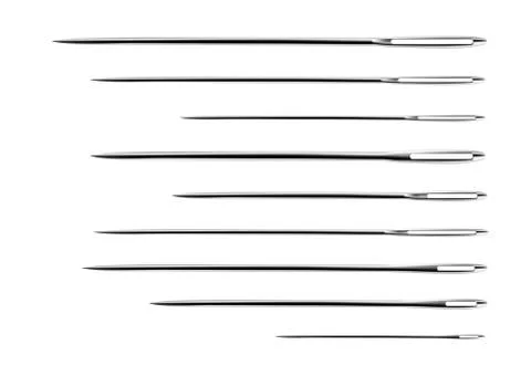 Sewing needles isolated on white background.Vector illustration. Stockillustratie