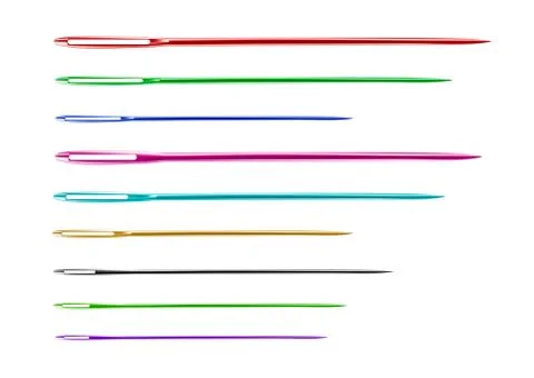 Sewing needles isolated on white background.Vector illustration. Stock Illustration