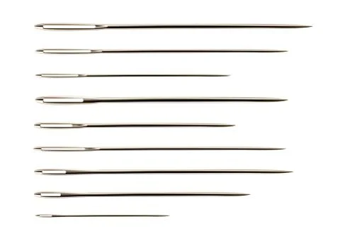 Sewing needles isolated on white background.Vector illustration. Stock Illustration
