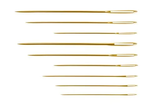 Sewing needles isolated on white background.Vector illustration. Stock Illustration