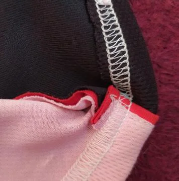 Sewing needlework pattern on cloth fabric Stock Photos