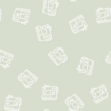Sewing occupation line vector seamless pattern 스톡 일러스트