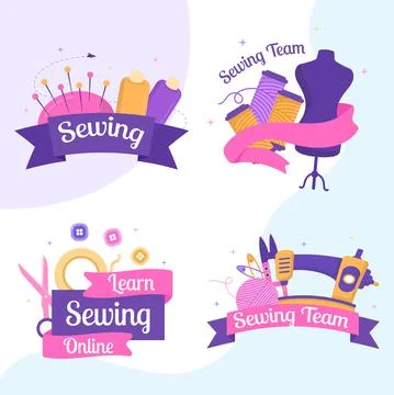 Sewing or Tailor Classes Post Template Flat Illustration Editable of Square B Stock Illustration