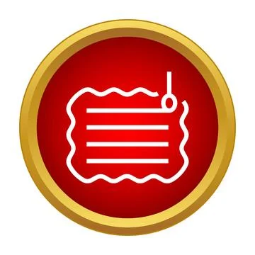 Sewing patch with needle icon in red circle イラスト素材