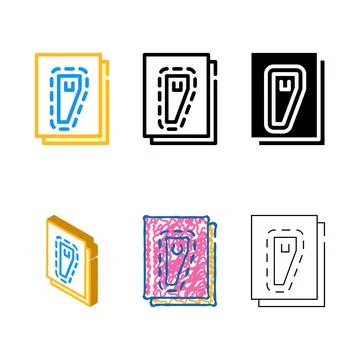 Sewing pattern color icon types vector flat Stockillustratie