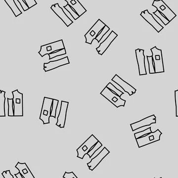 Sewing pattern dressmaking fashion vector seamless pattern 库存插图