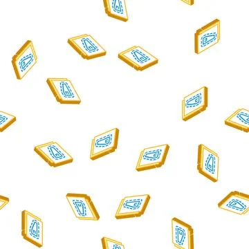 Sewing pattern isometric icon vector sign illustration Stock Illustration