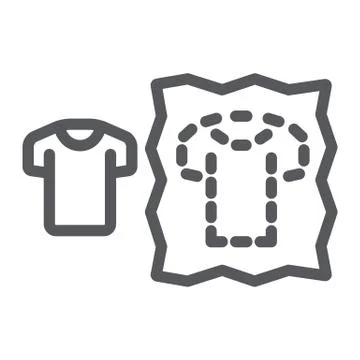 Sewing pattern line icon, dressmaking and sew, clothing pattern sign, vector Illustrazione stock