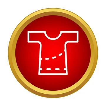 Sewing pattern lines on a t shirt icon 스톡 일러스트