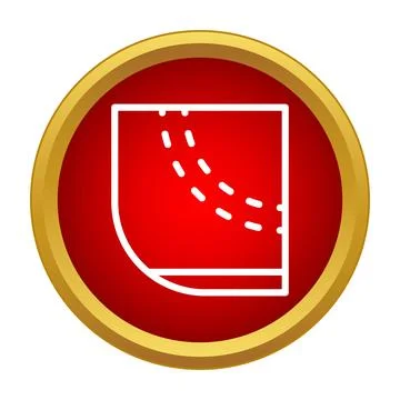 Sewing pocket outline icon on red background Stock Illustration