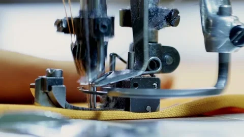 Sewing process. Sewing machine. Needle. Close up Video stock 209186140