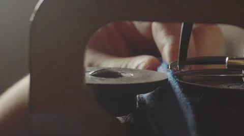 Sewing Process - Women's hands behind her sewing Stock-Footage 61523715