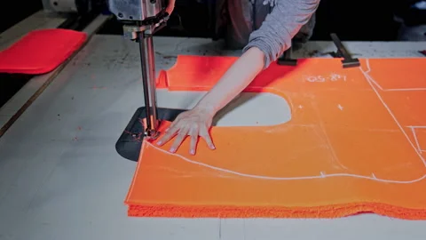 Sewing production line Stock Footage 156283203