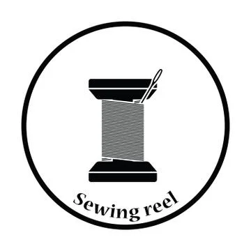 Sewing reel with thread icon Illustrazione stock
