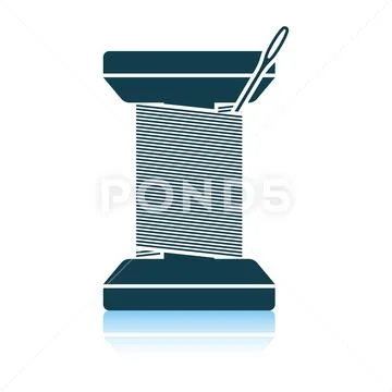 Sewing reel with thread icon Illustrazione stock