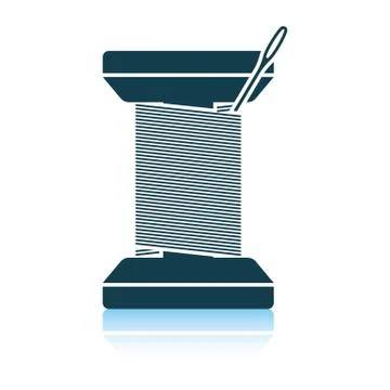 Sewing reel with thread icon Illustrazione stock