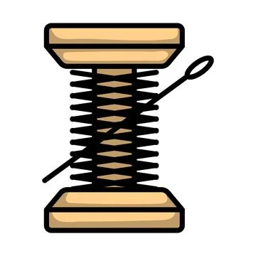 Sewing Reel With Thread Icon Stock Illustration