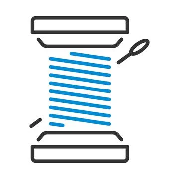 Sewing Reel With Thread Icon Stock Illustration