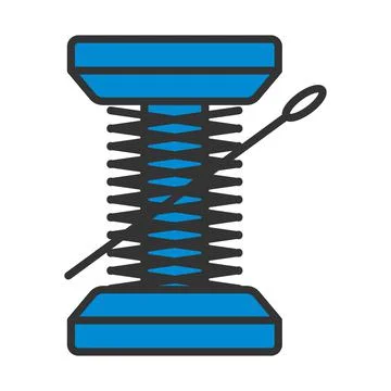 Sewing Reel With Thread Icon Stock Illustration