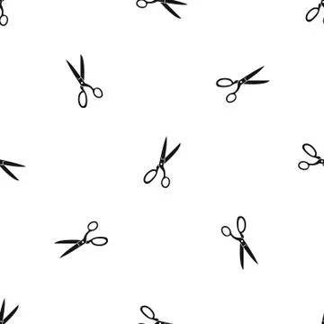 Sewing scissors pattern seamless black Illustrazione stock