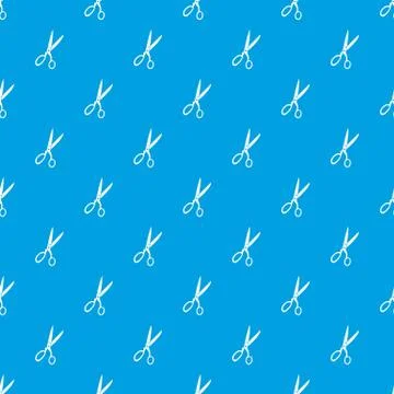 Sewing scissors pattern seamless blue Stock Illustration