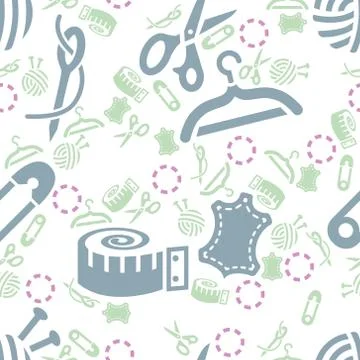 Sewing seamless pattern Stock Illustration