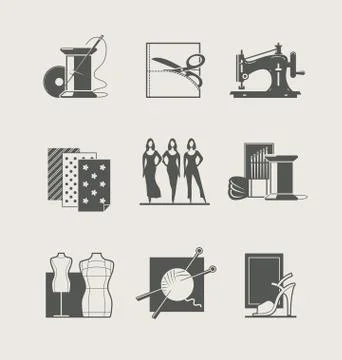 Sewing. Set of  icons Stock Illustration