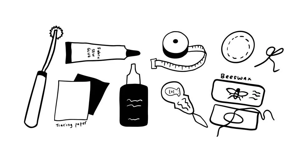 Sewing Set Illustration | Doodle Vector for Craft and DIY Designs Stock-Illustration