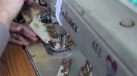 Sewing on sewing mashine Stock Footage 64801582