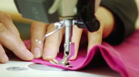 Sewing on sewing mashine Stock Footage 64802150